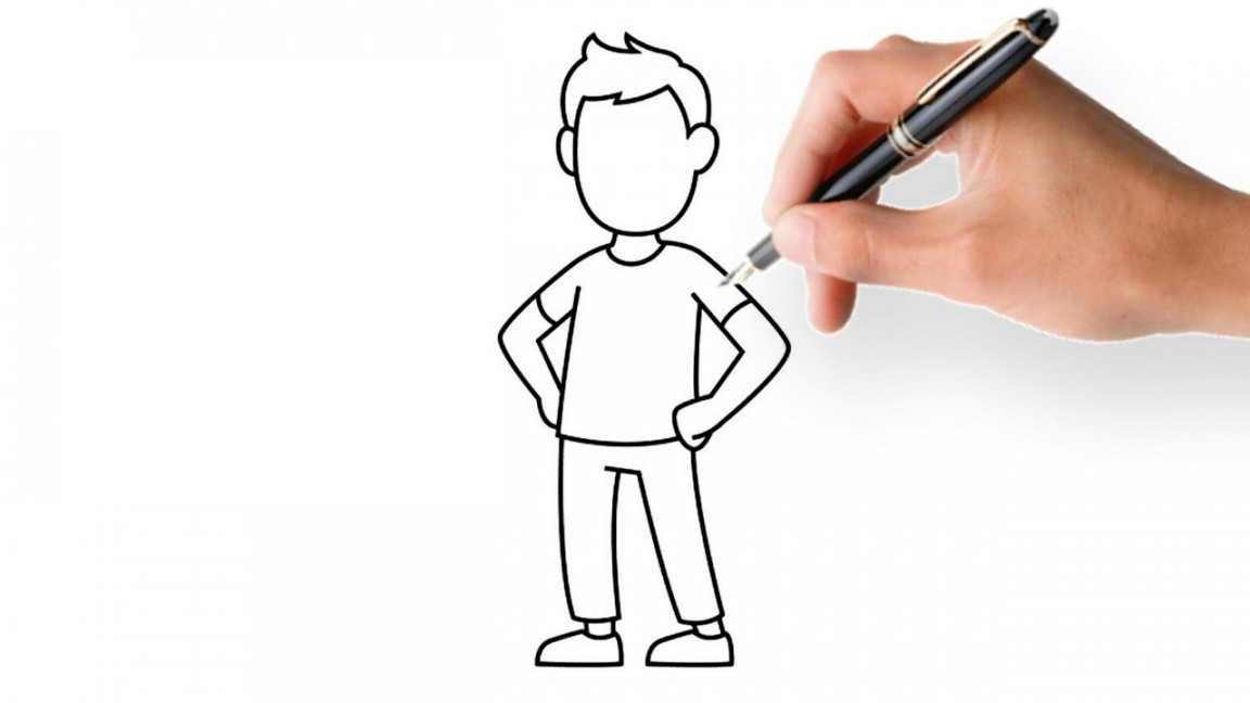 Drawing a Boy - How to Draw a Boy Picture - Drawing Human - Outline Drawing  - Easy Drawing.