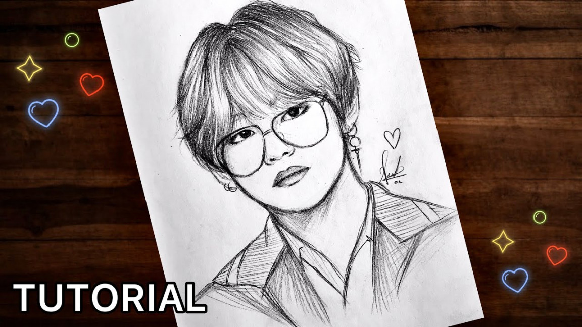 Drawing BTS V (Taehyung) Pencil Sketch How To Draw BTS V(Taehyung) Step  by Step Tutorial Fanart