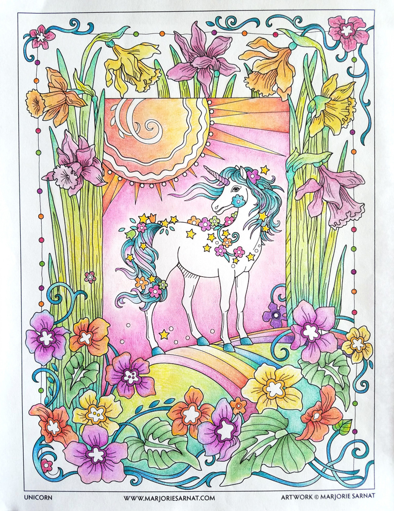 Dreamy Unicorn Complimentary Coloring Page — Marjorie Sarnat