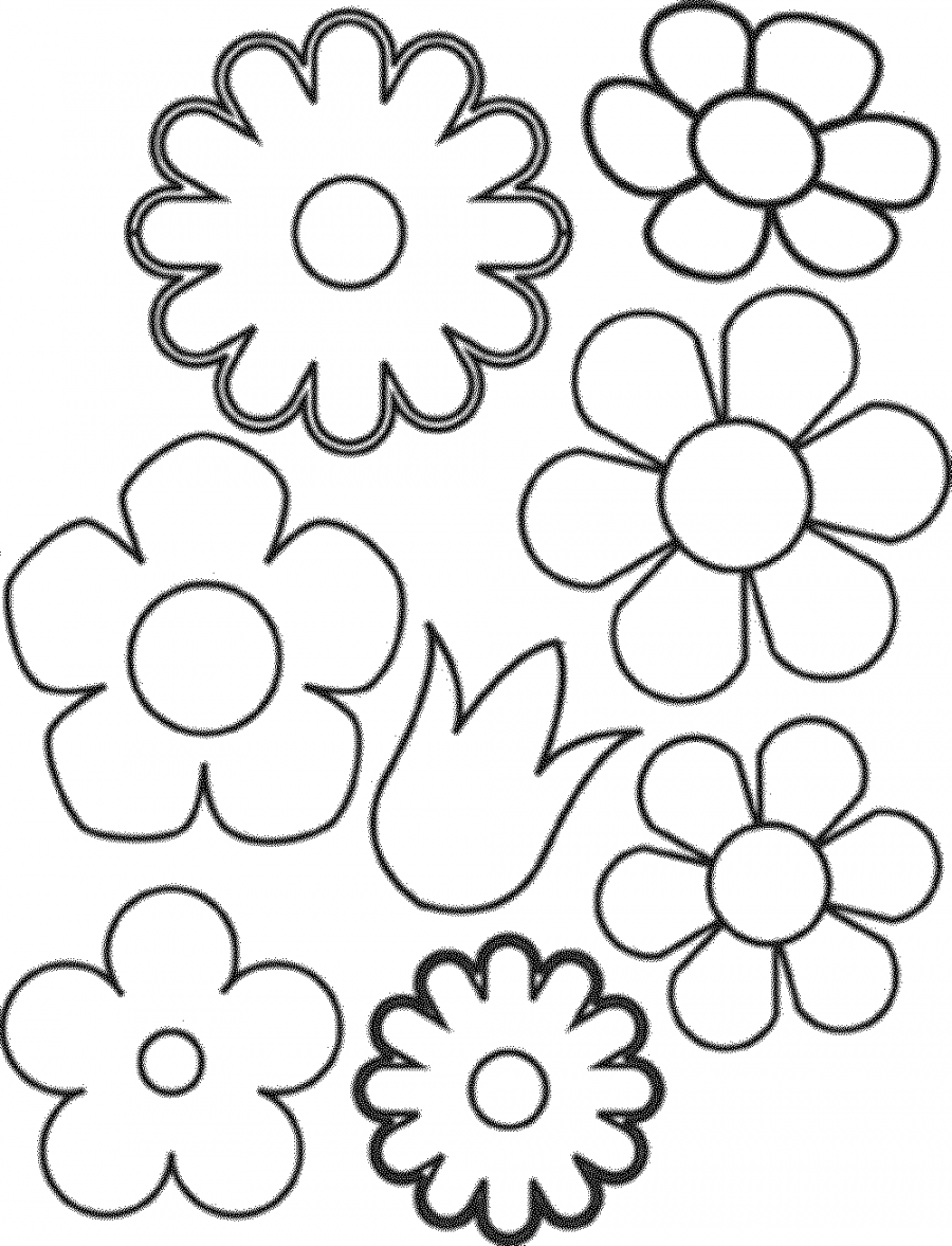 easy flower coloring pages - Google Search  Printable flower