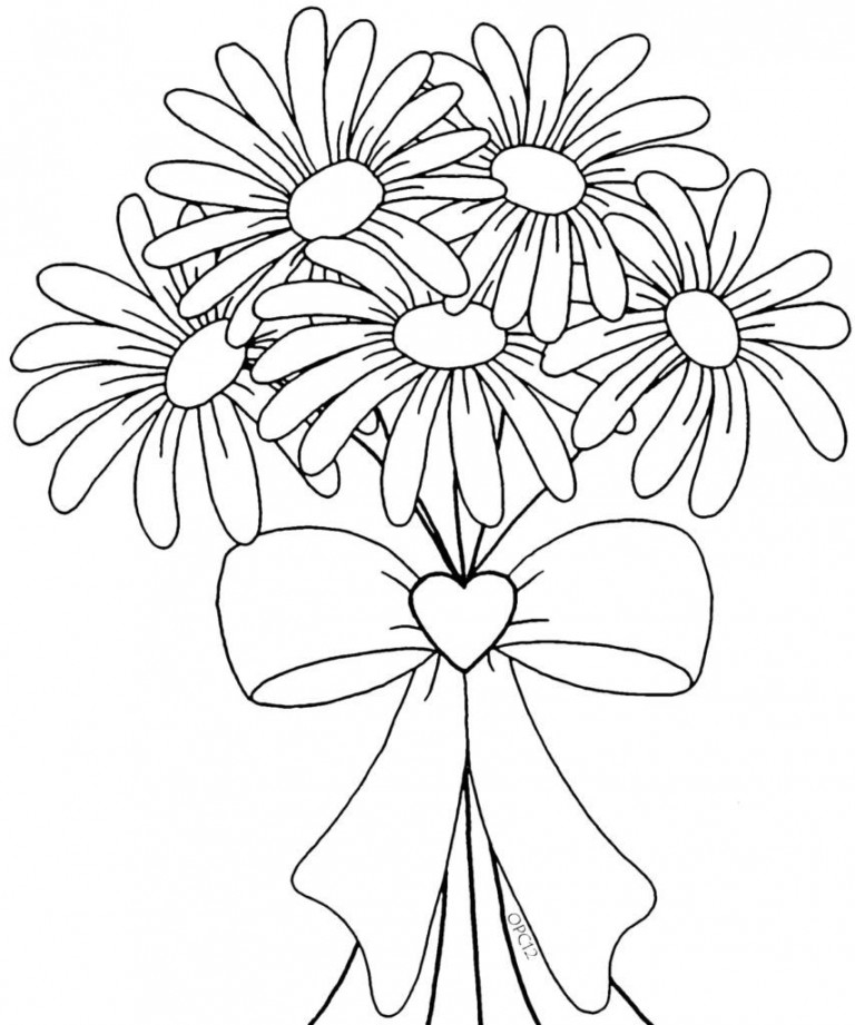 Flower Bouquet coloring pages - Printable coloring pages  Flower