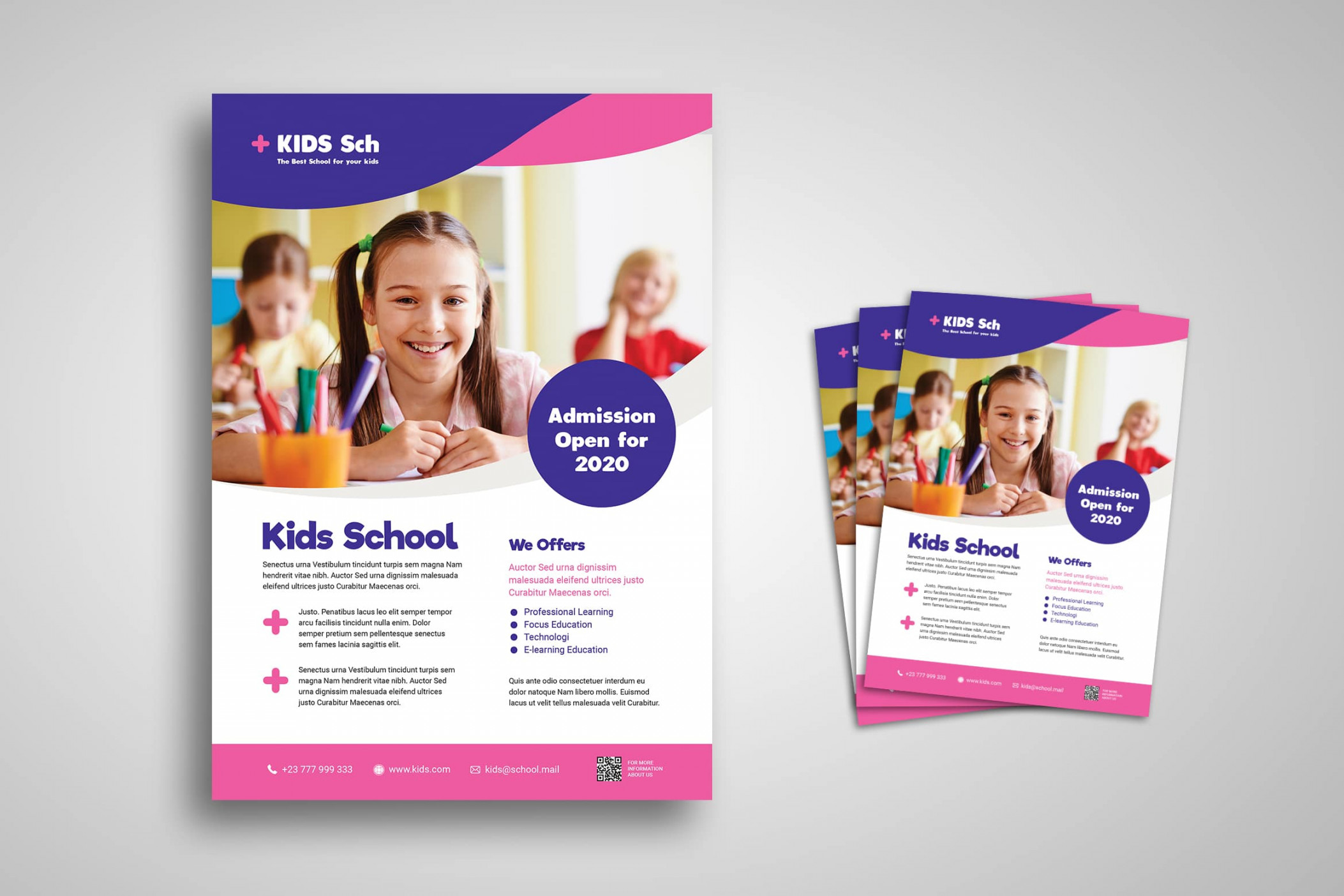 Flyer Template – Kids School Admission - UI Creative