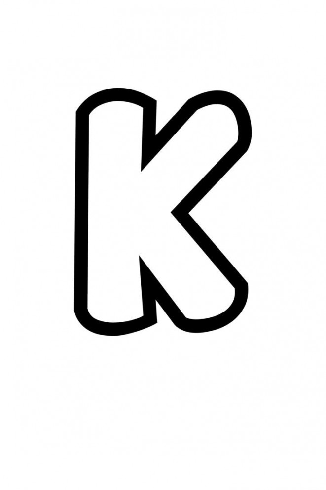 Free Printable Bubble Letter Stencils: Bubble Letter K Stencil