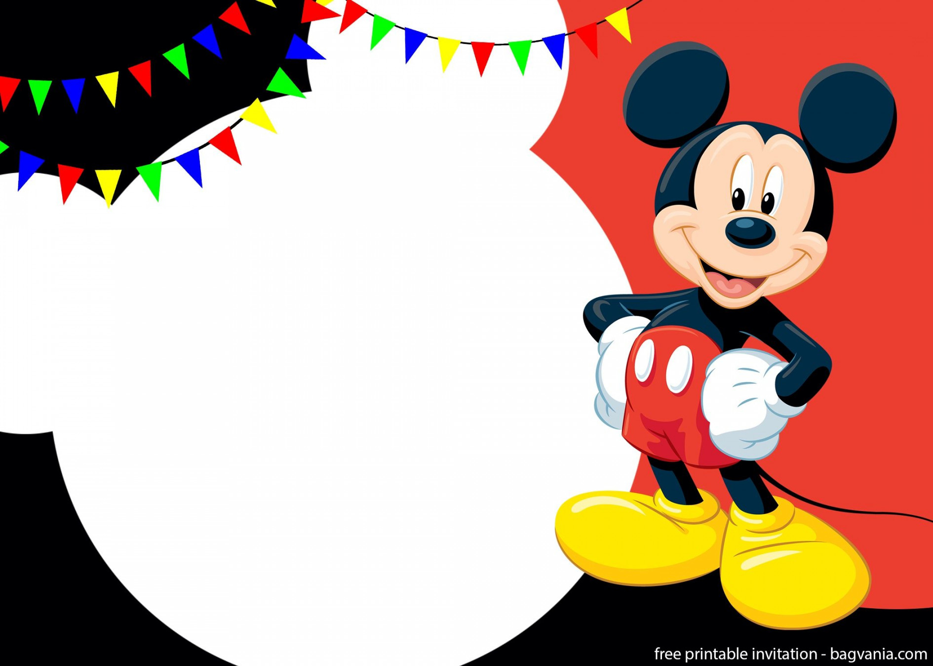 Free Printable Cute Mickey Mouse Invitation Templates  Mickey