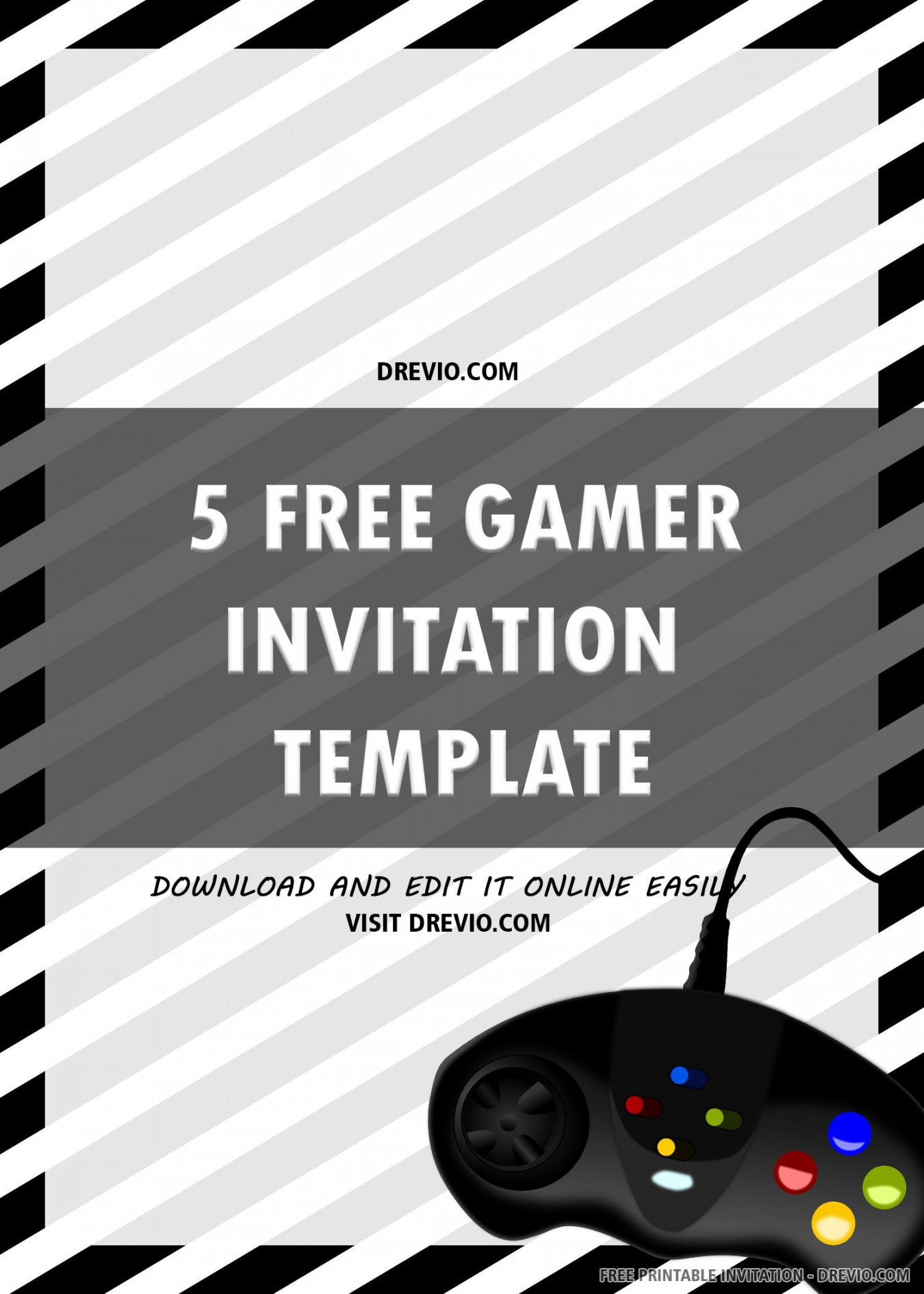 Free Printable Gamer Invitation Templates  Printable birthday