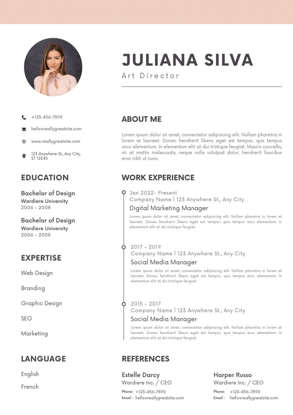 Free printable resume templates you can customize  Canva