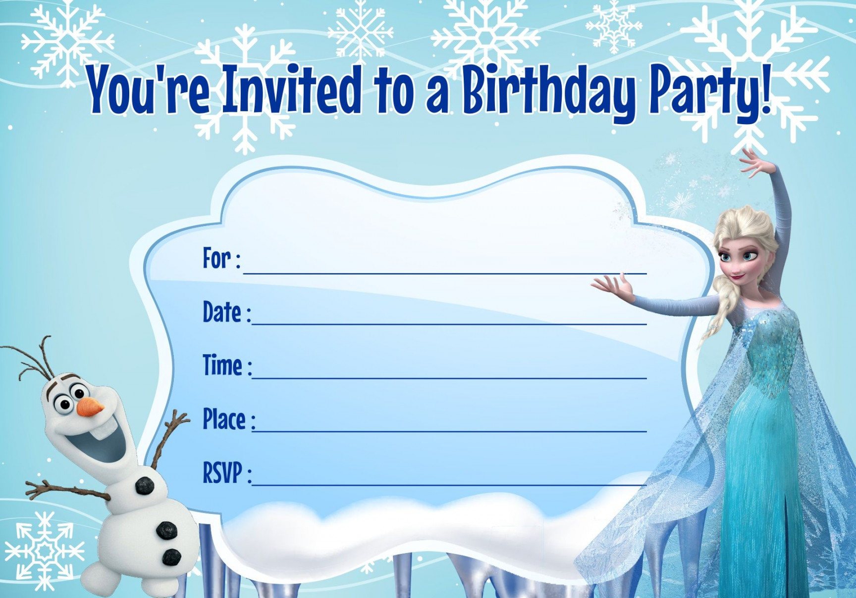 Frozen Birthday Invitations Printable Template  Frozen birthday