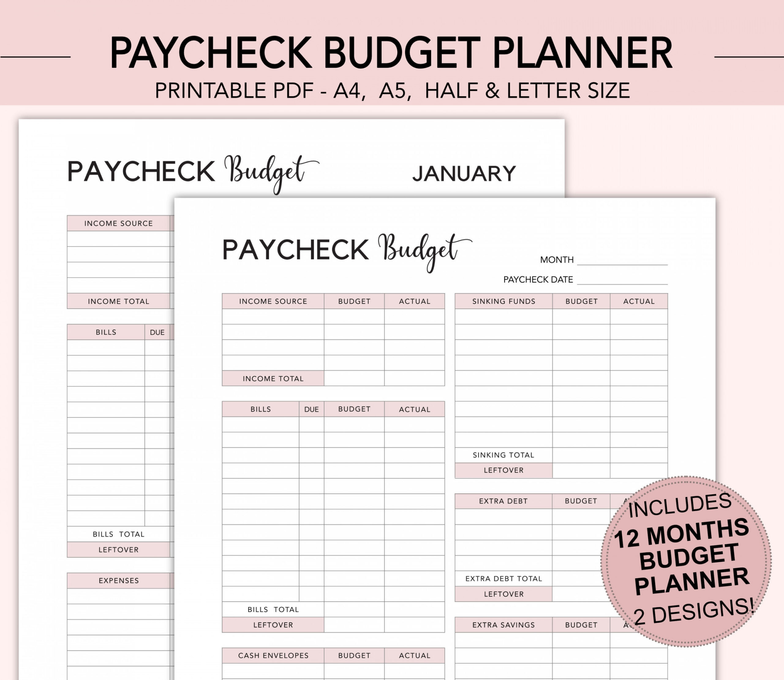 Gehaltsscheck Budget Planer Gehaltsscheck Budget Planer - Etsy