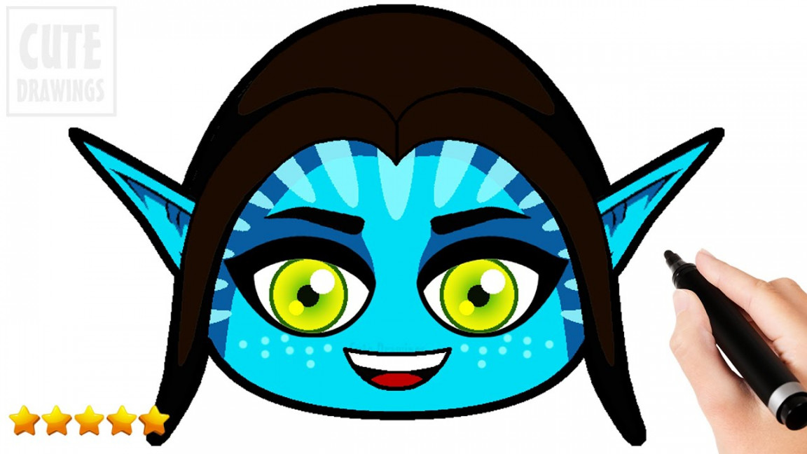 ◕⩊◕ How to draw AVATAR  face  THE WAY OF WATER 💙