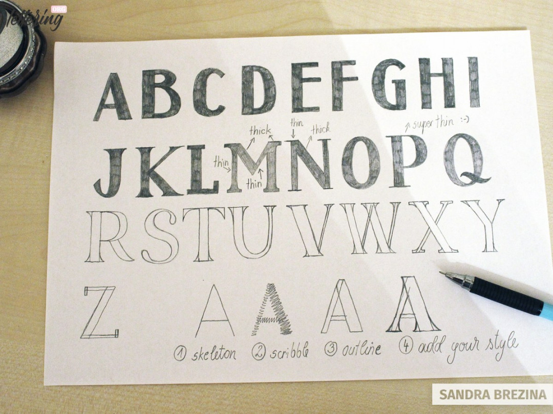 How to draw beautiful block letters - Lettering