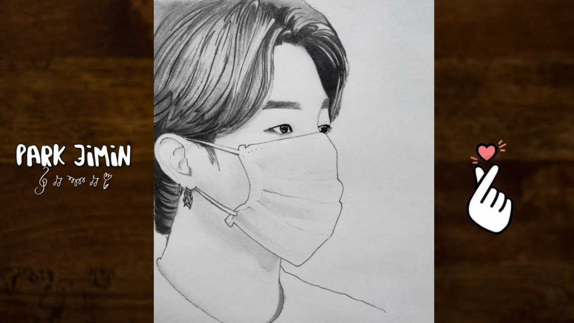 How to draw BTS Jimin (step by step)  K-pop sketch  Learn to draw face  drawing of a boy