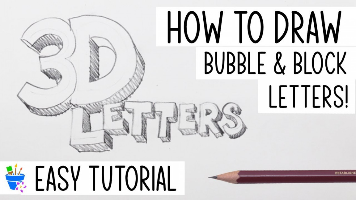 How to Draw D Letters  Bubble & Block Letters