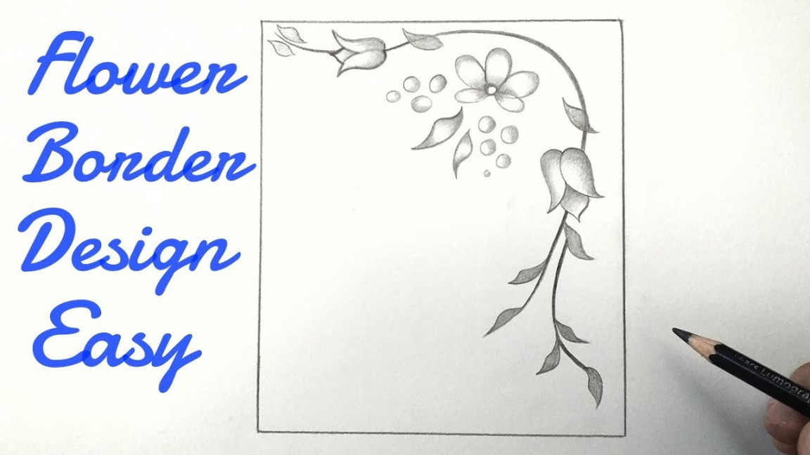 how to draw flower border design easy Drawing flower border design simple  easy Floral designs