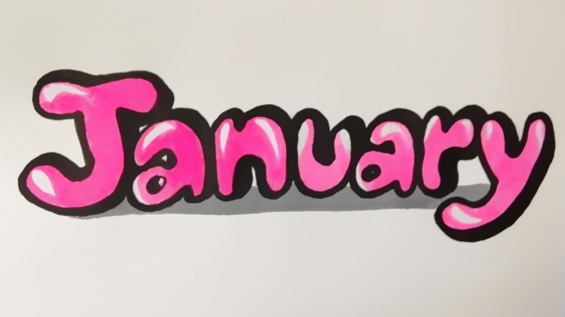 How to draw January bubble Graffiti