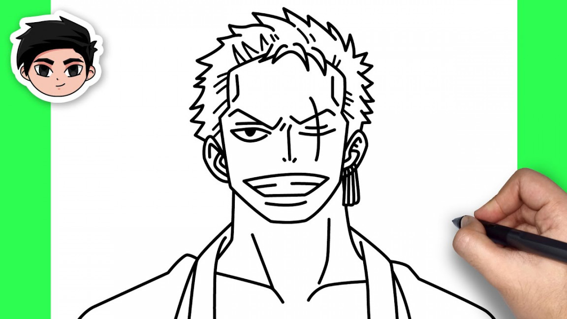 How To Draw Roronoa Zoro  One Piece - Easy Step By Step Tutorial