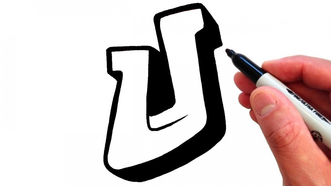 How to Draw the Letter U in Graffiti Style - EASY!