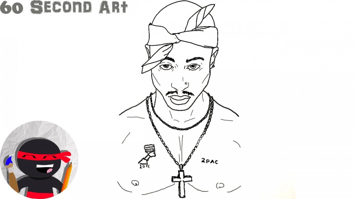 How To Draw Tupac  Easy, Step By Step Tutorials for Beginners