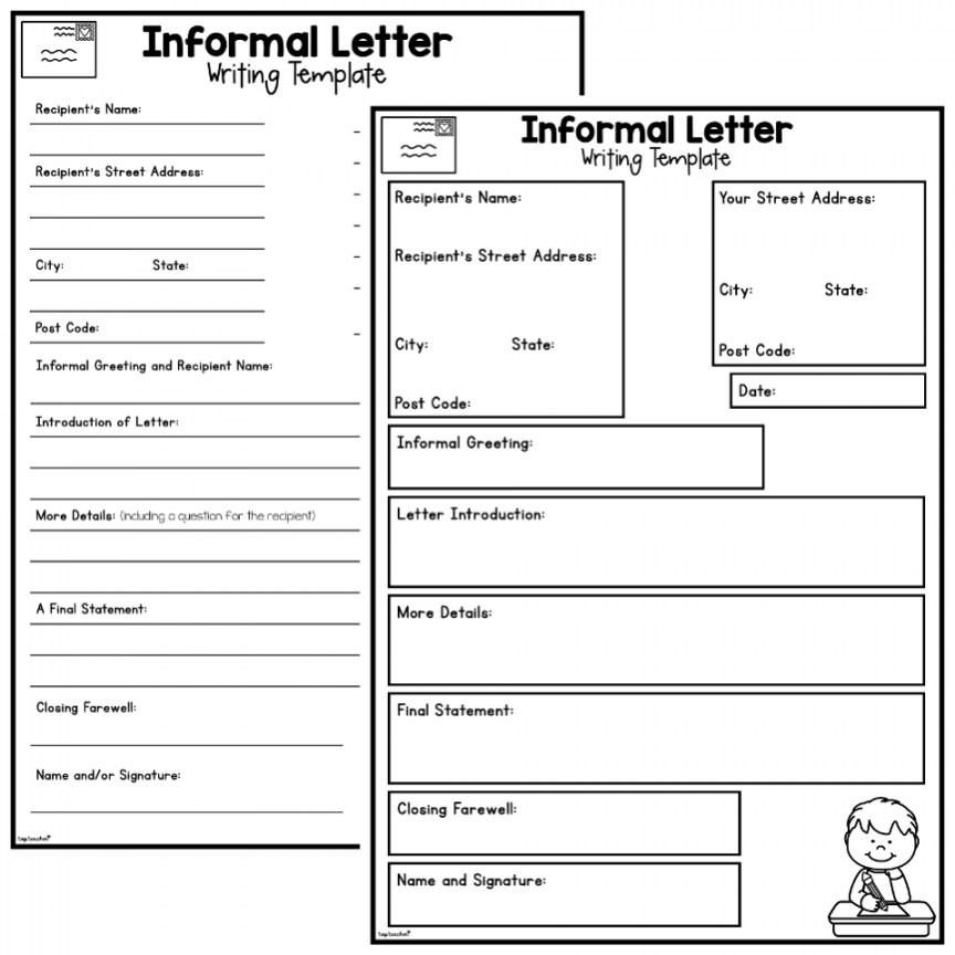 Informal Letter Writing Templates - Top Teacher