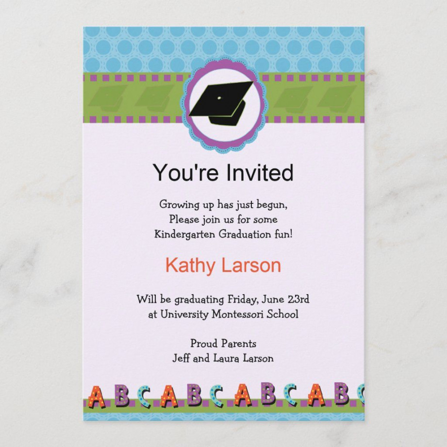 Kindergarten Graduation Invitation  Zazzle  Graduation