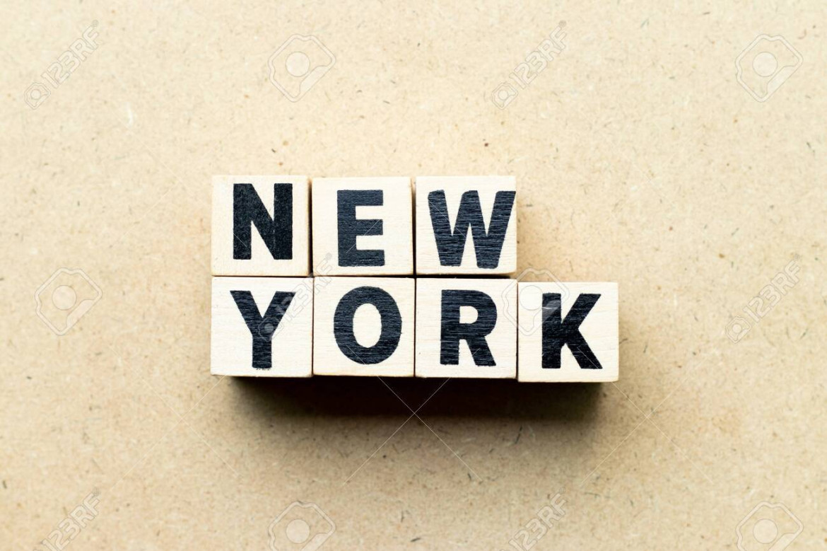 Letter Block In Word New York On Wood Background Stock Photo