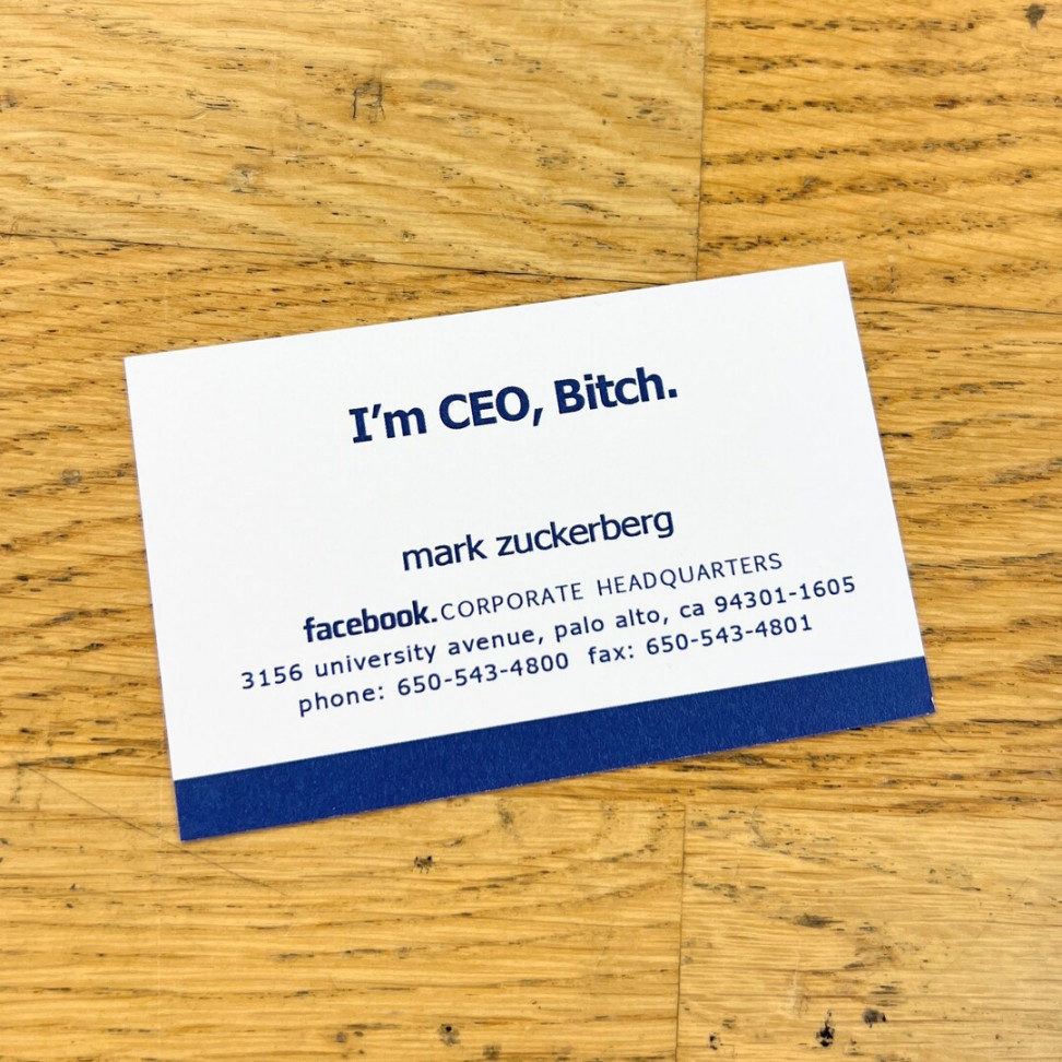 Mark Zuckerberg CEO Business Card The Social Network Replica - Etsy