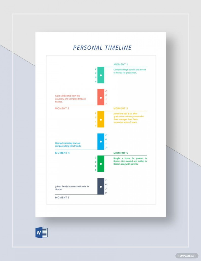 My Personal Timeline Template - Download in Word  Template