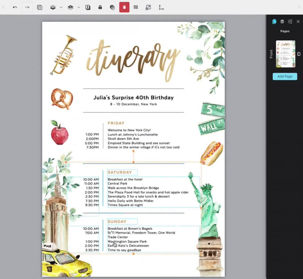 New York Itinerary Template, The Big Apple, NYC, Birthday Weekend,  Bachelorette, Hen Party, Schedule, Agenda, Event Plan, Download, NYC