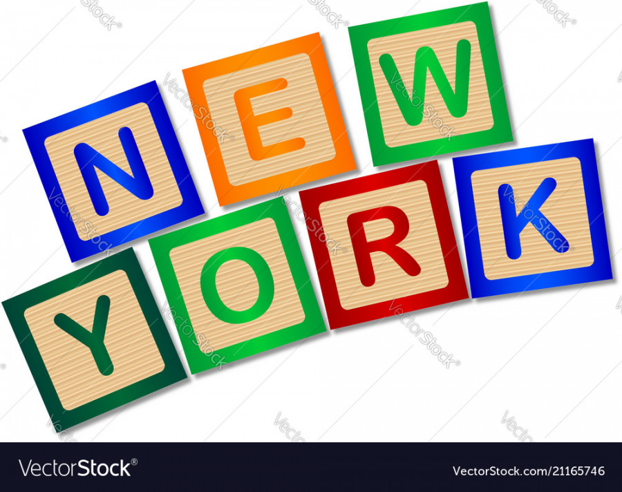 New york wooden block letters Royalty Free Vector Image