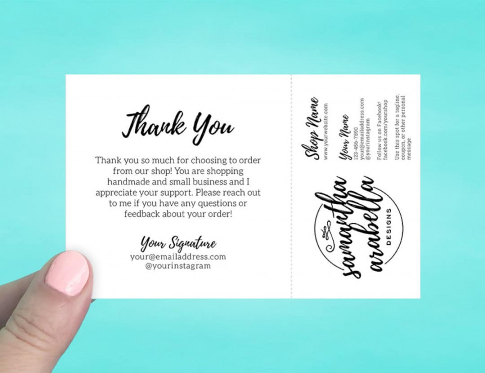 Note Cards with Tear Off Business Card Thank you cards - Etsy