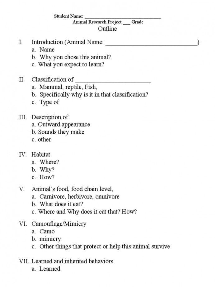 Outline For Animal Research Paper  PDF  Camouflage  Zoology