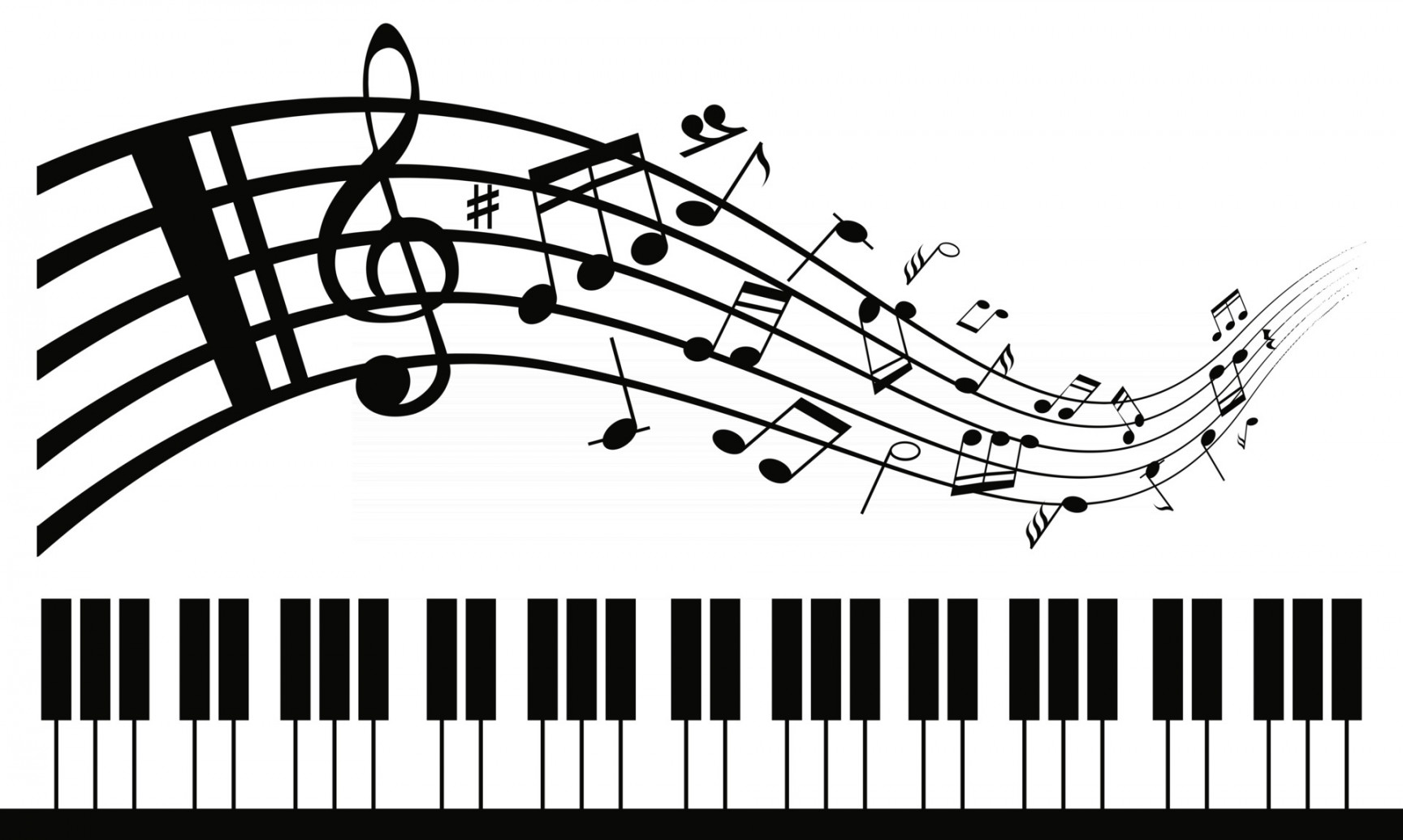 Piano with Music Notes Background  Vector Art at Vecteezy