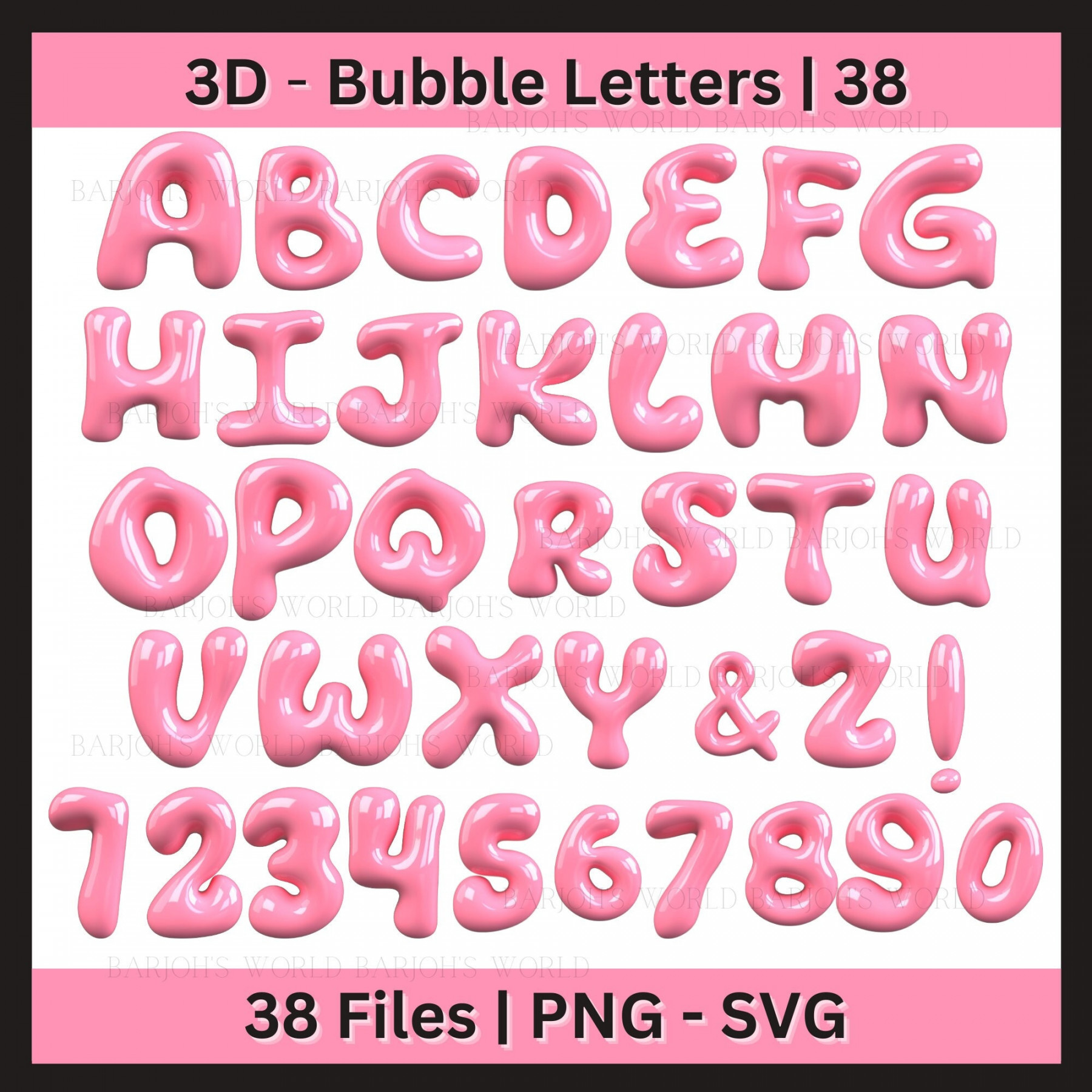 Pink d Svg Bubblegum Letters Pop Letters Svg Svg Alphabet - Etsy