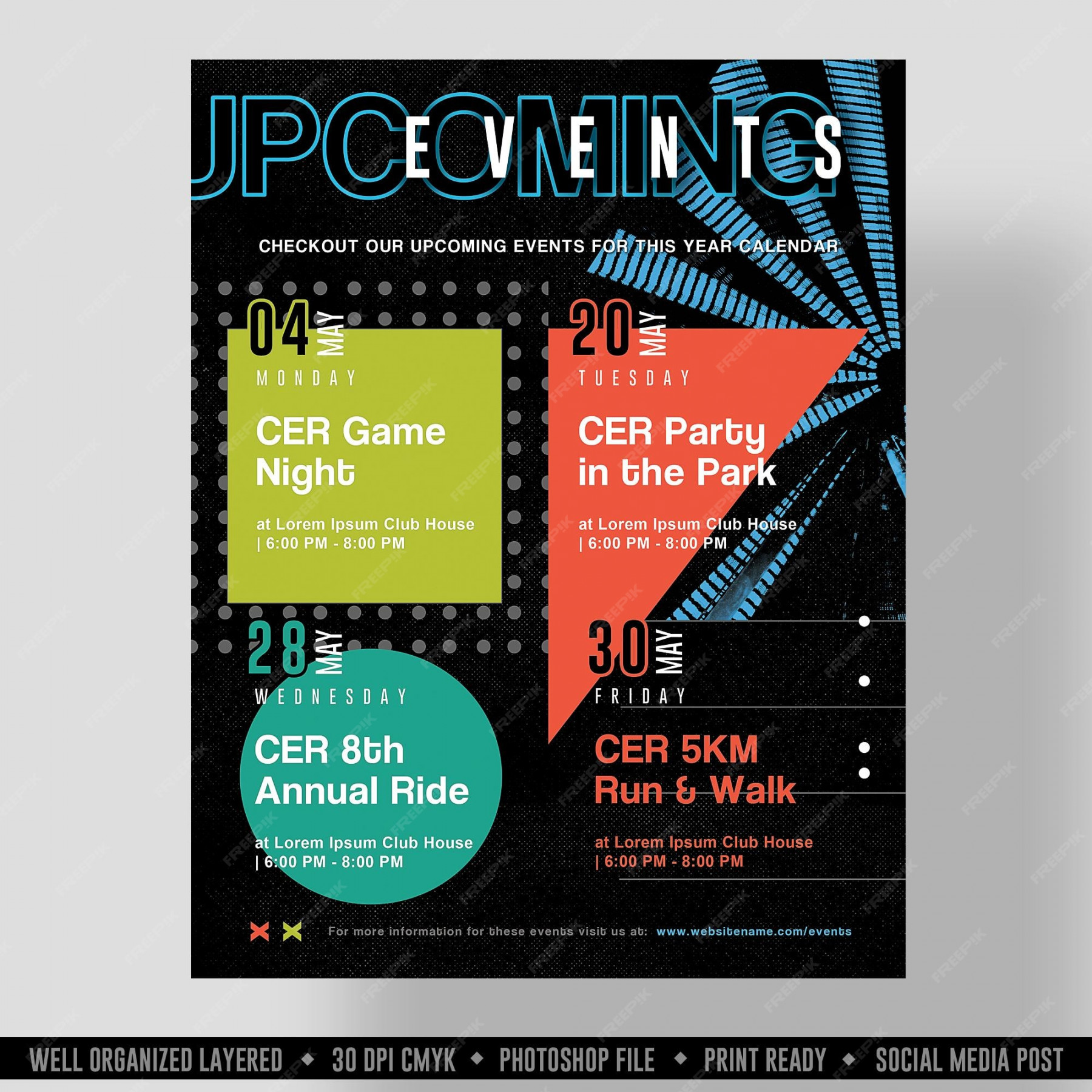 Premium PSD  Upcoming events flyer template