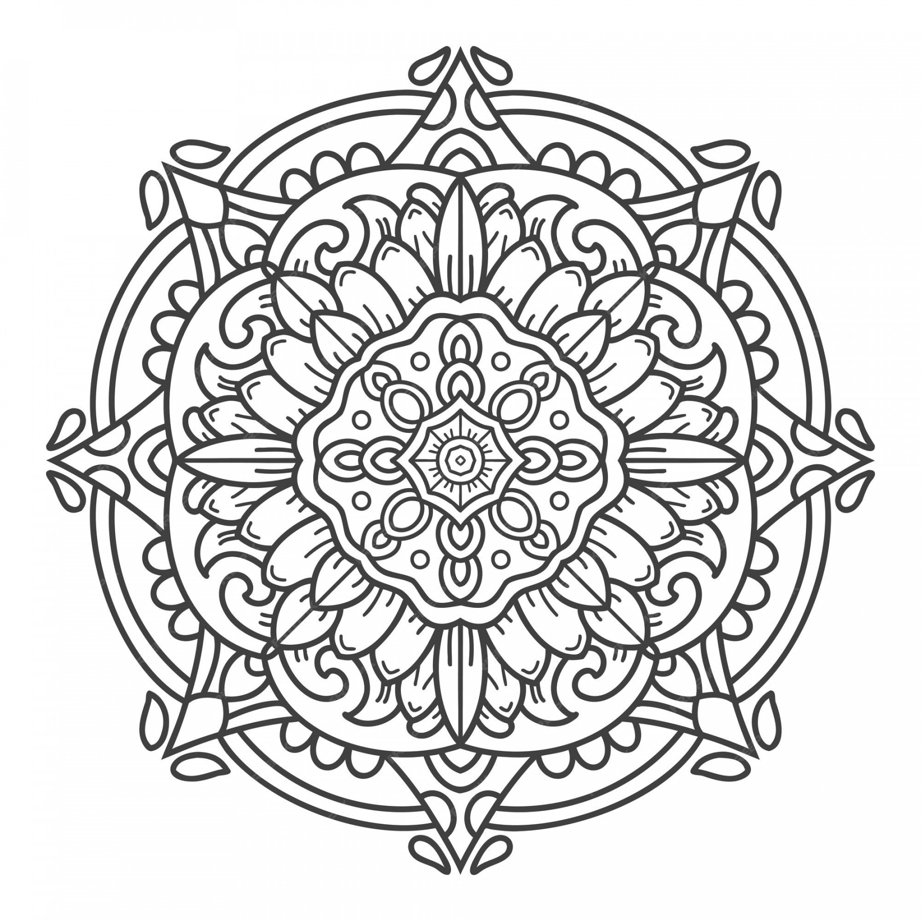 Premium Vector  Mandala floral zentangle coloring pages