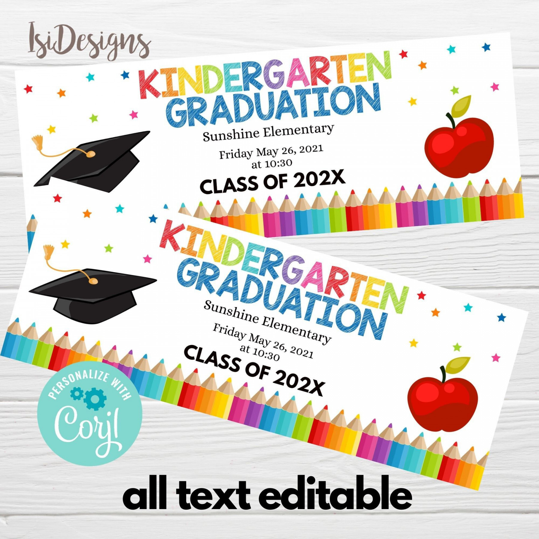 Preschool Graduation Ceremony Ticket Instant Download - Etsy in