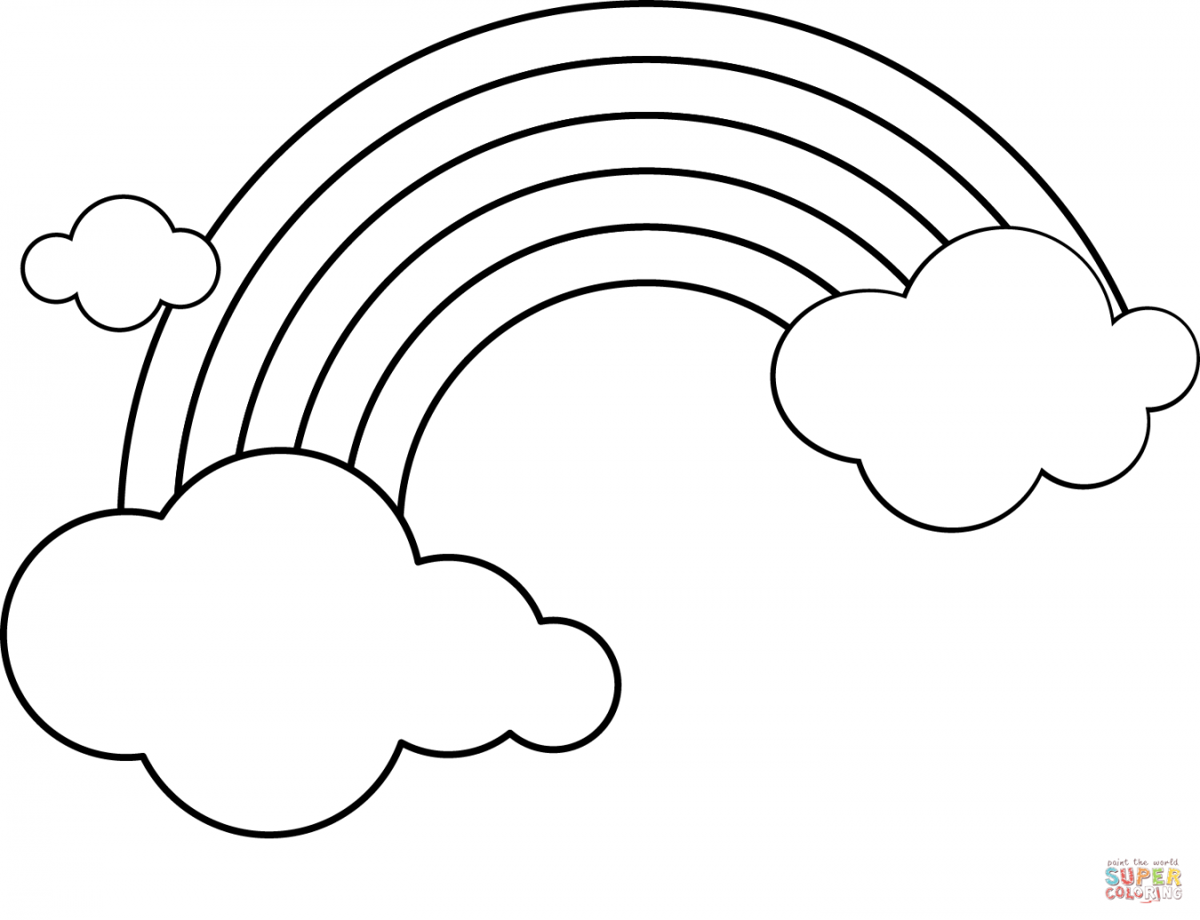 Rainbow and Clouds coloring page  Free Printable Coloring Pages