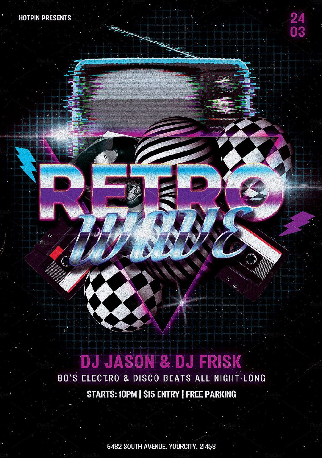 Retro Party Flyer Template  Party flyer, Flyer, Flyer template