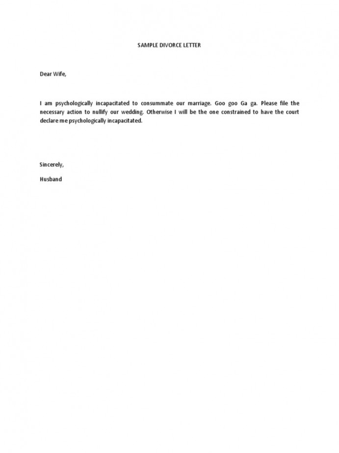 Sample Divorce Letter  PDF