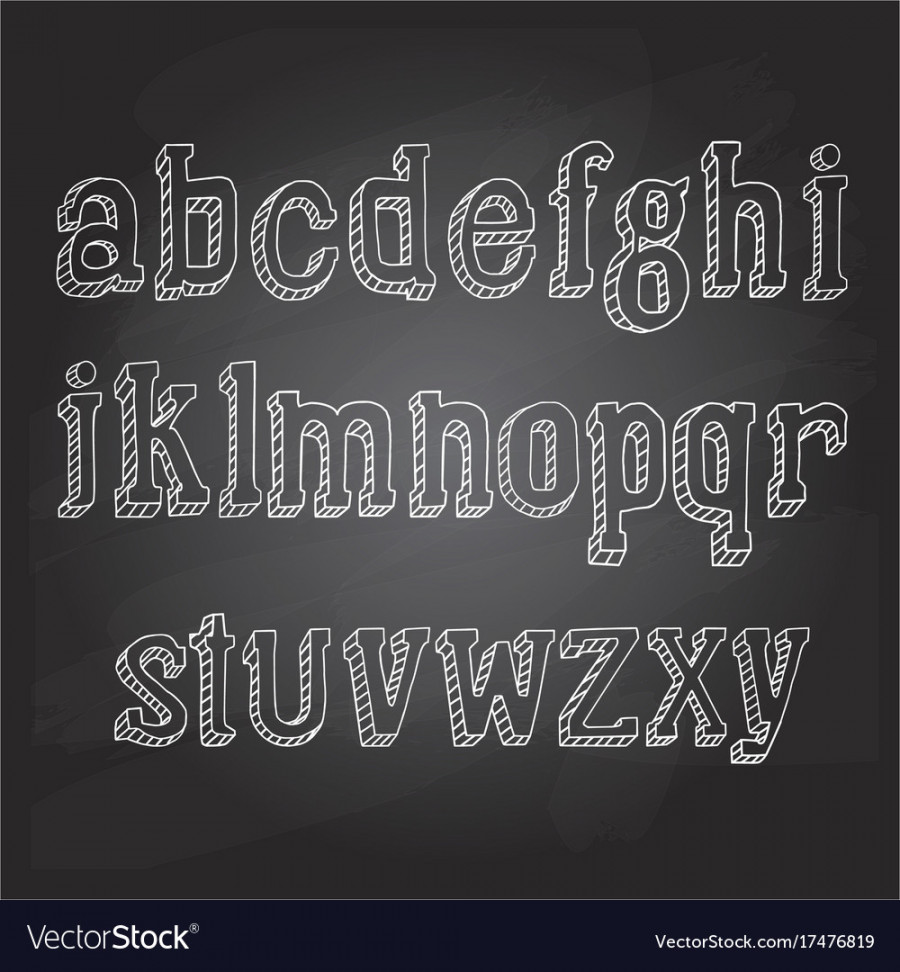 Small letters on chalkboard Royalty Free Vector Image