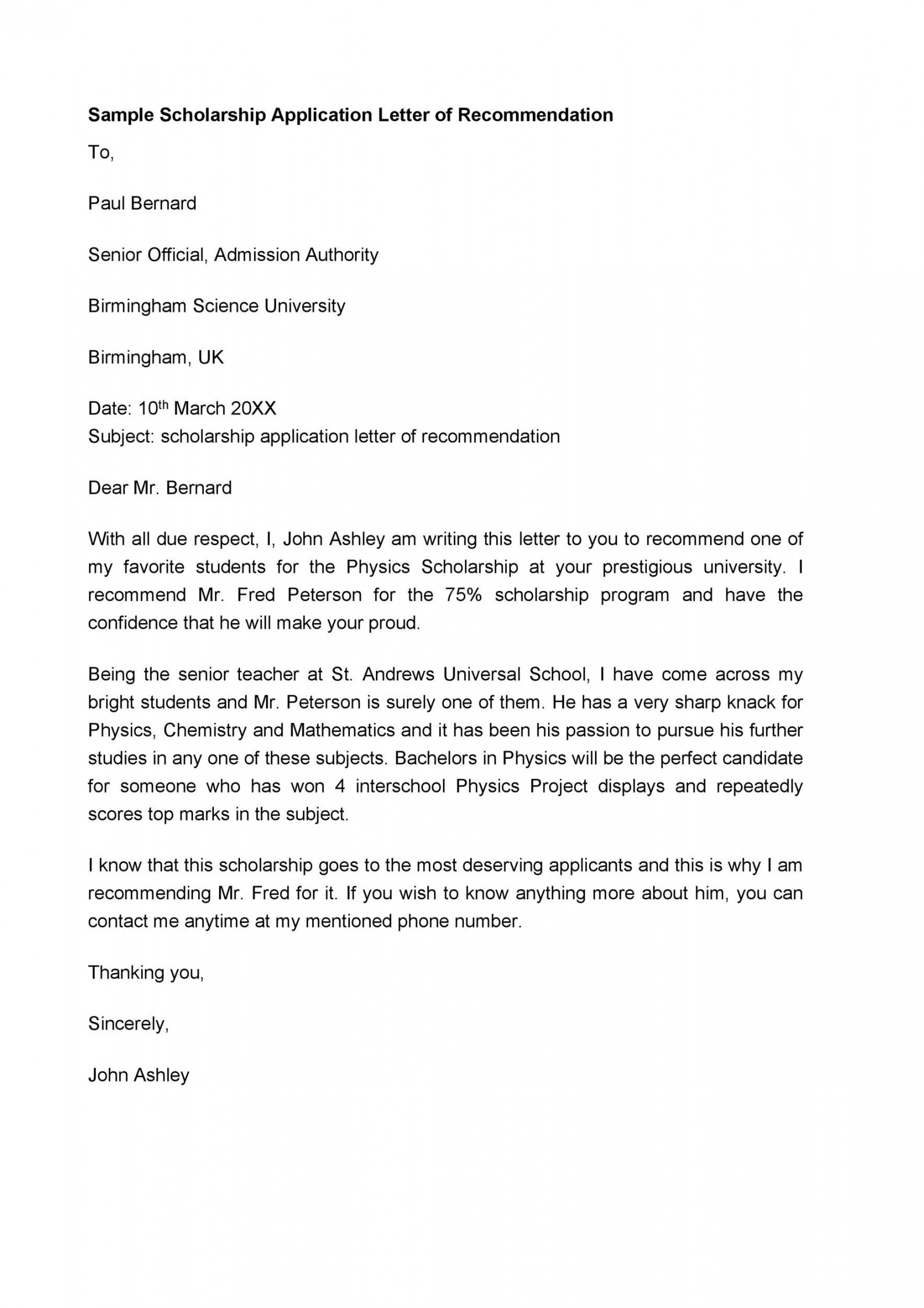 Templates for Writing a Letter of Recommendation for a