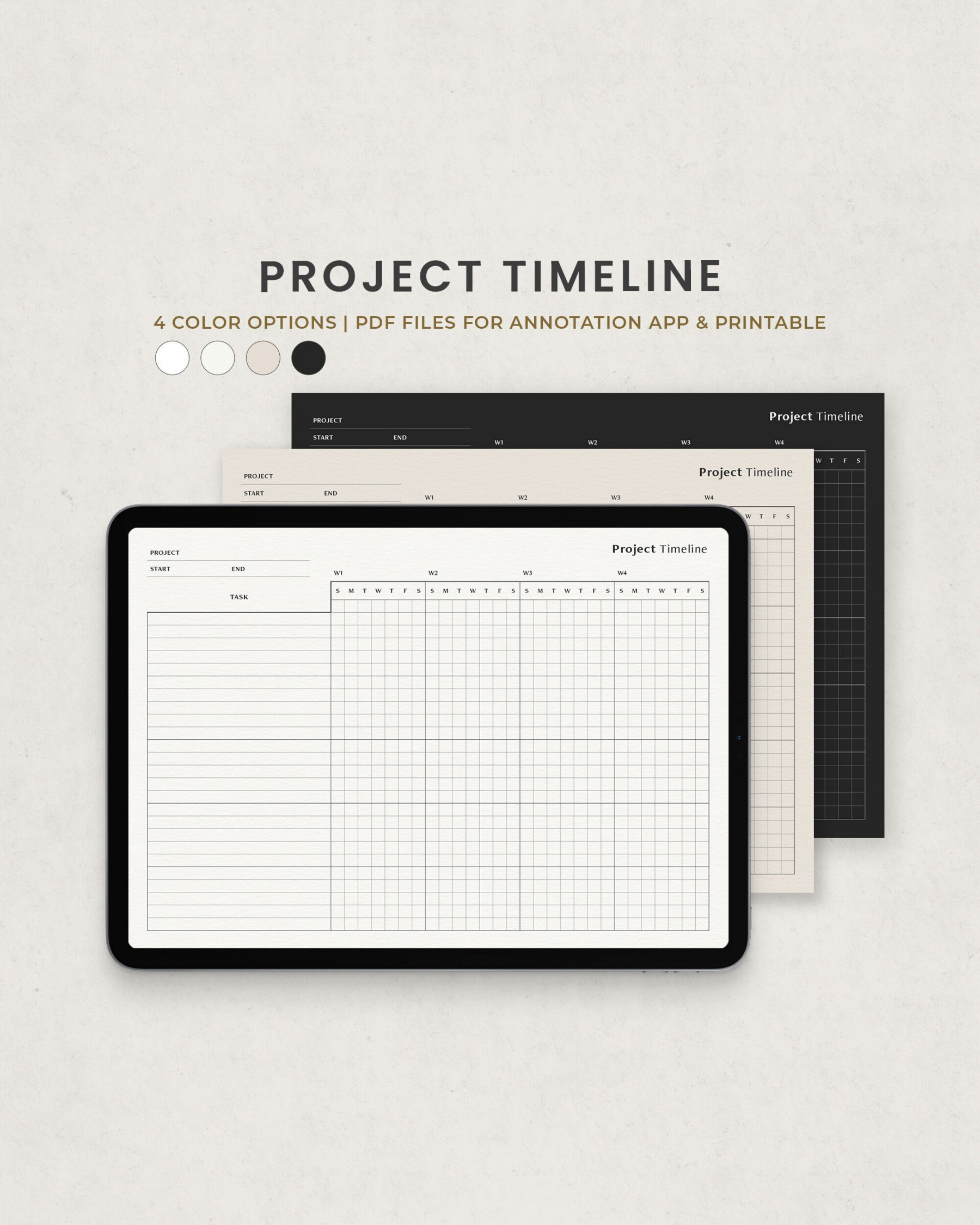 Timeline Chart Project Tracker Digital Planner Template for - Etsy