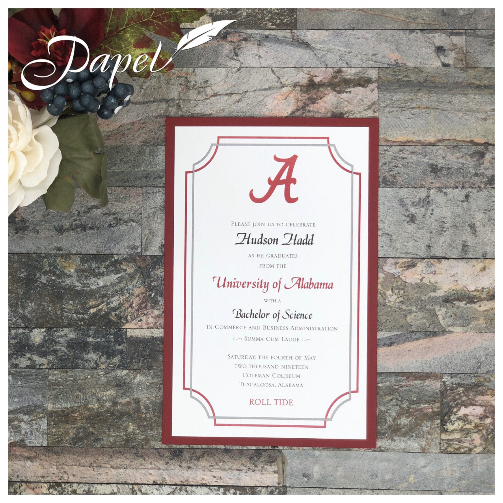 University of Alabama U of A Graduation Invitations or - Etsy