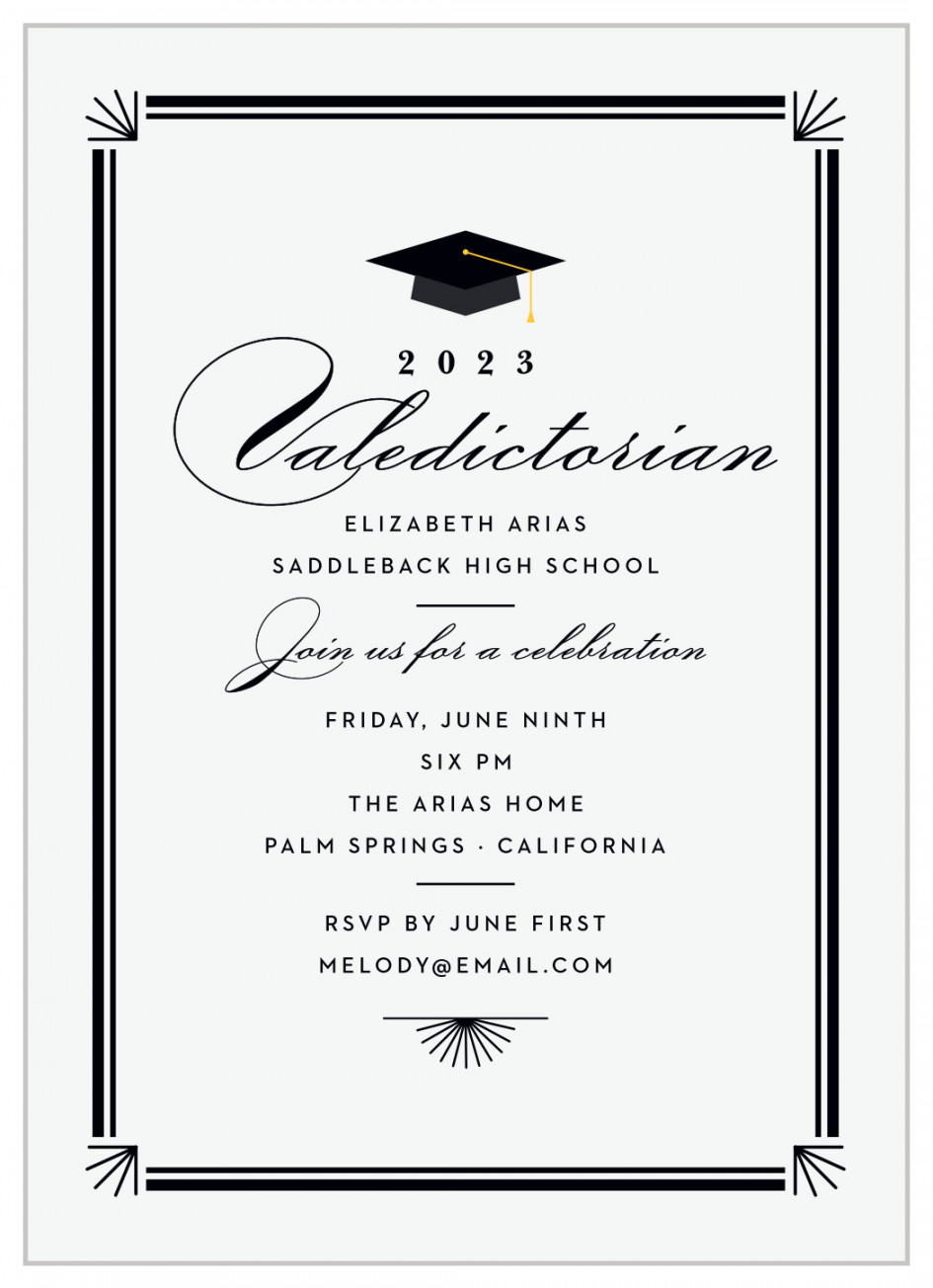 Valedictorian Grad Graduation Invitations by BasicInvite