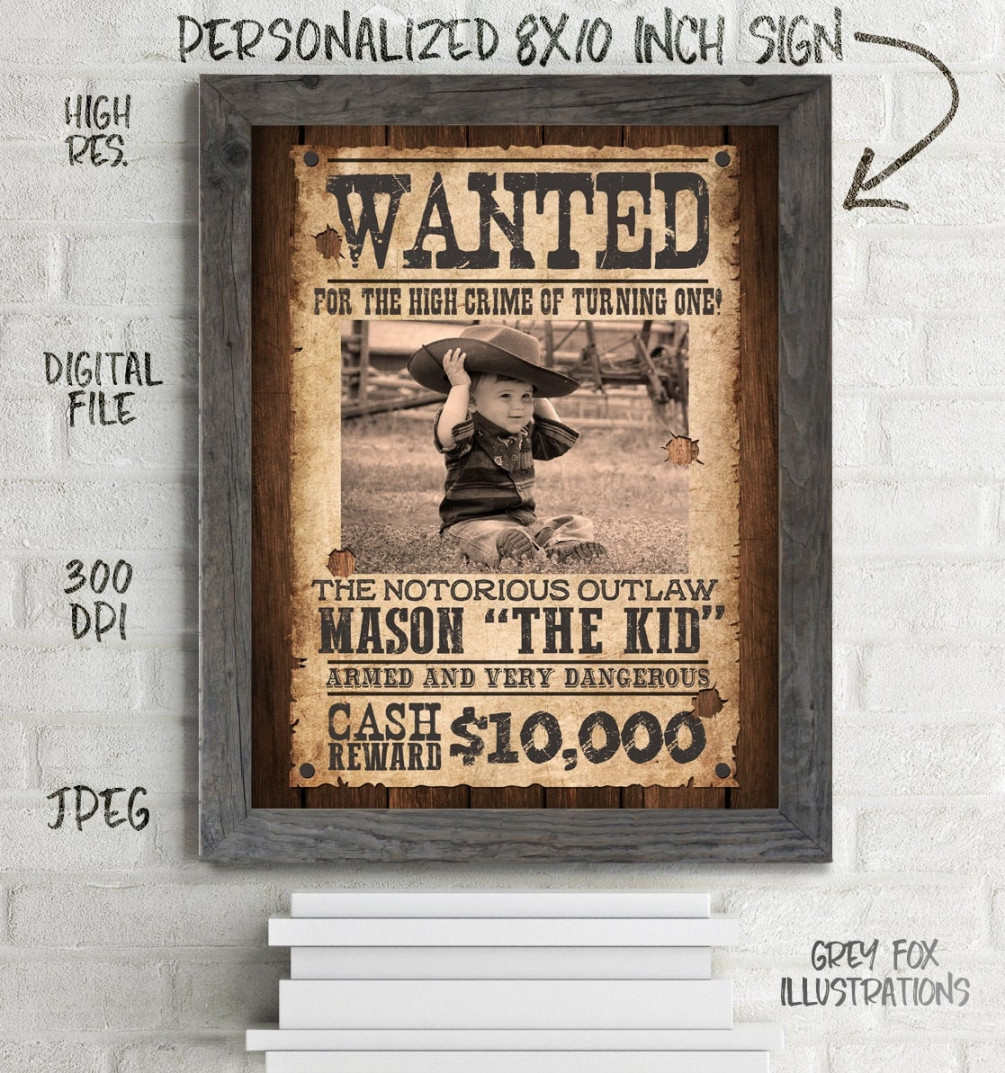 Wanted Birthday Sign Wanted Birthday Poster Cowboy Party - Etsy