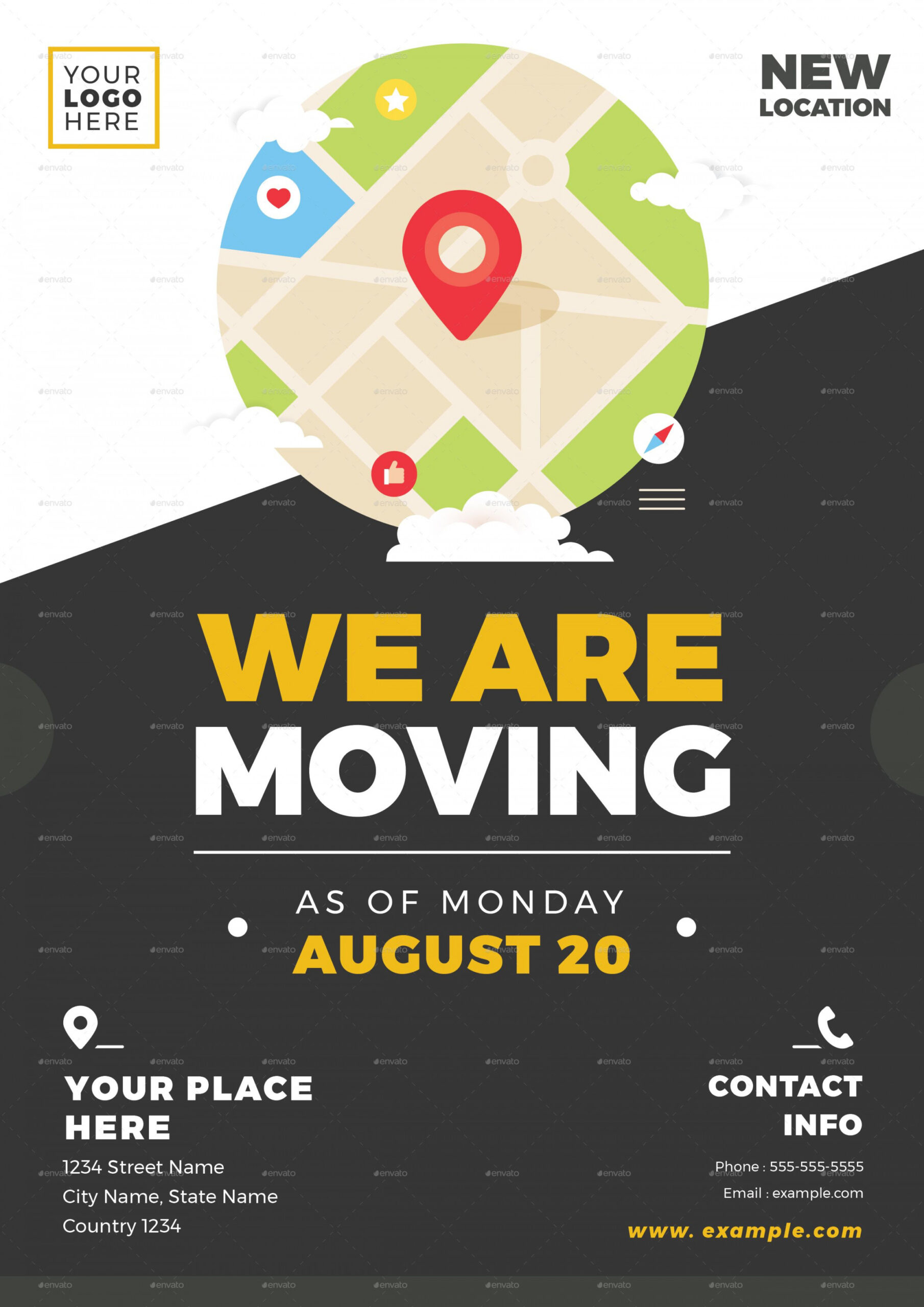 We Are Moving Flyer Templates  Business template, Flyer template