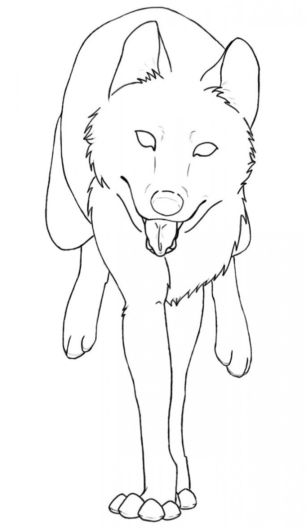 Wolves Coloring Pages  Anime wolf drawing, Dog drawing, Animal