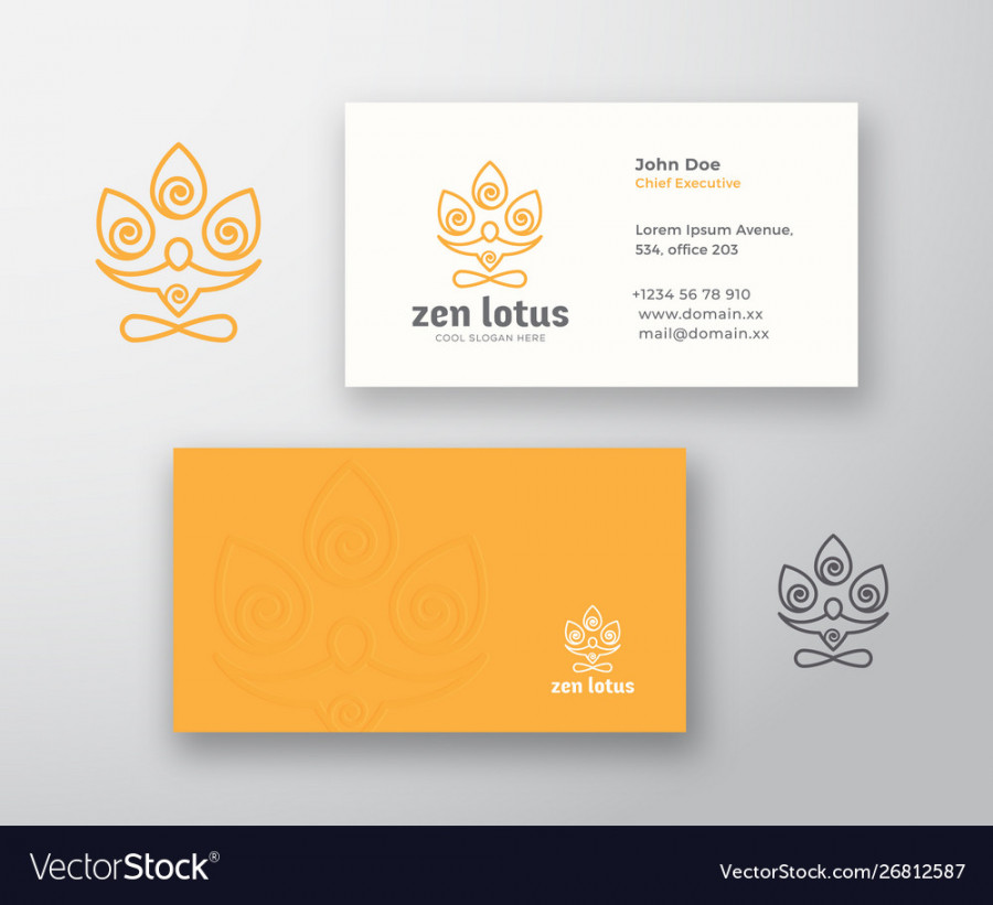 Zen lotus logo and business card template Vector Image