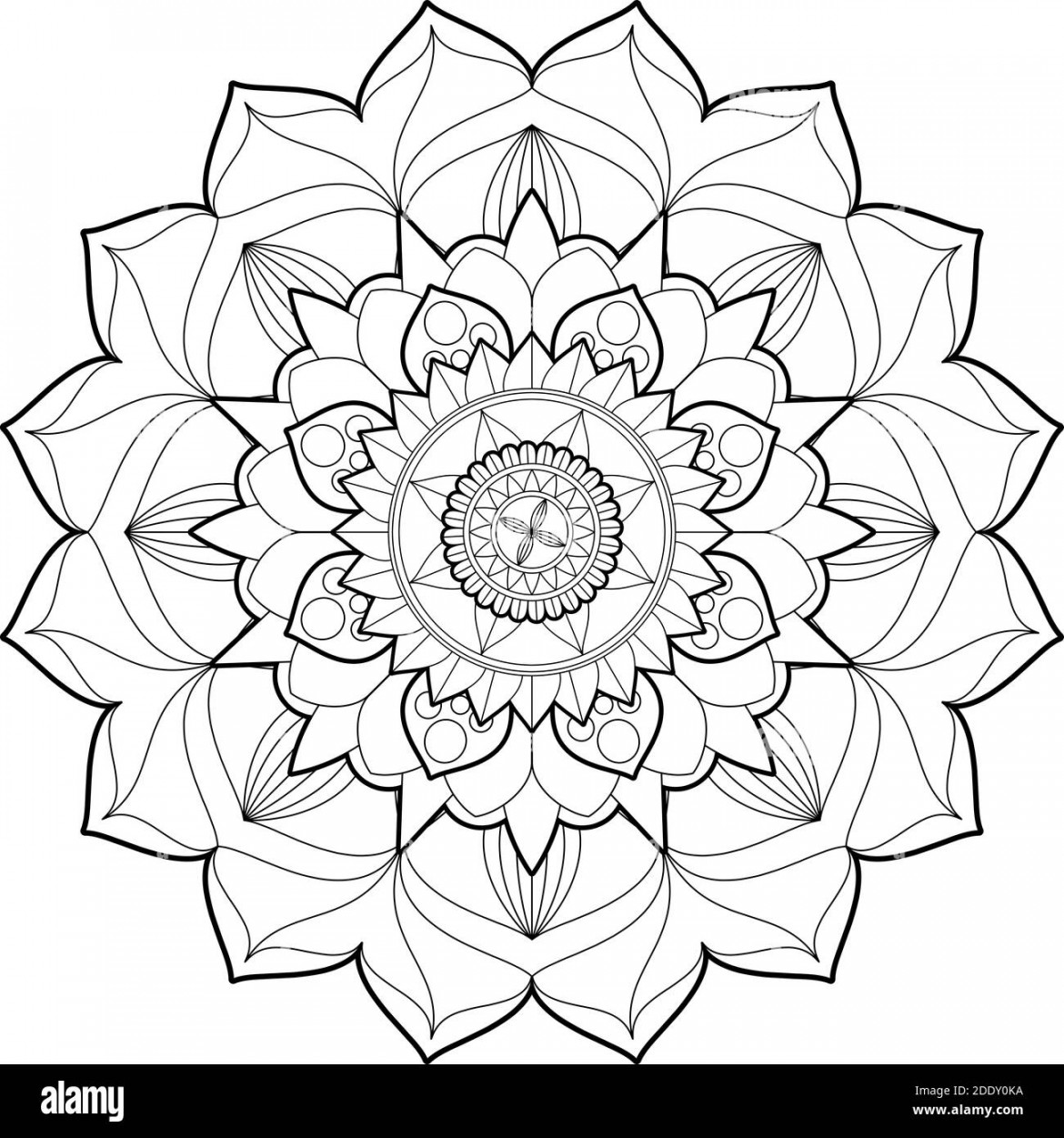 Zentangle Mandala for coloring Page Stock Photo - Alamy