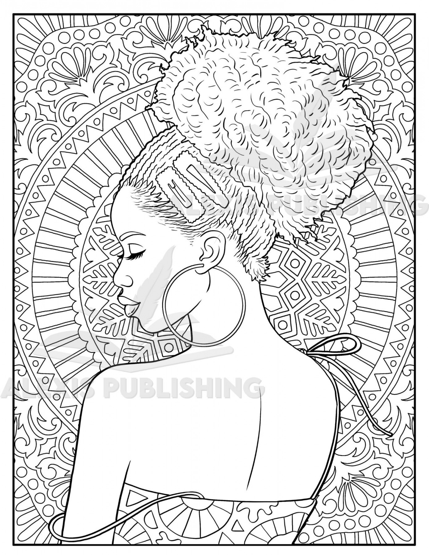 Adult Coloring Page instant Download Beautiful Black Woman - Etsy UK