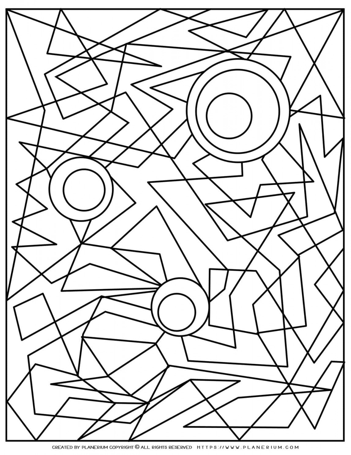 Adult Coloring Pages - Geometric Abstract  Planerium